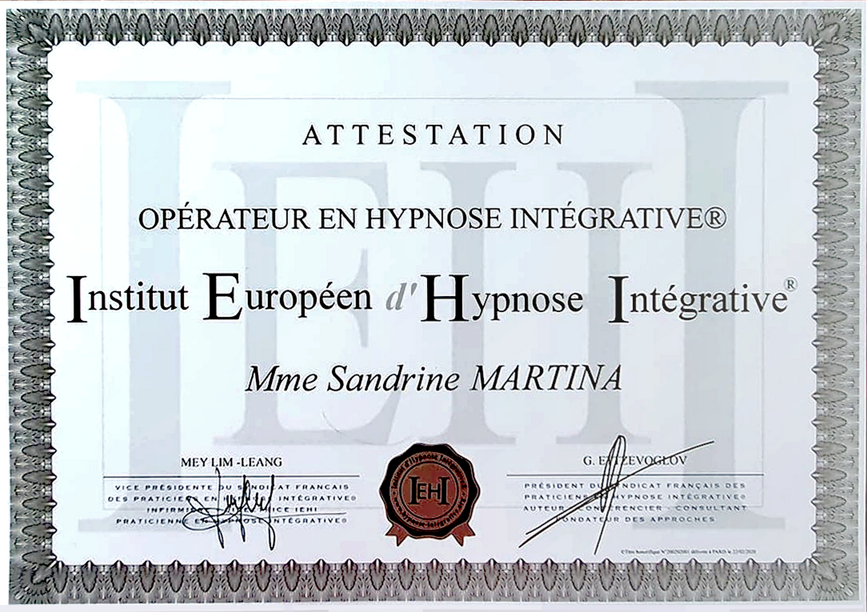Certification hypnose integrative